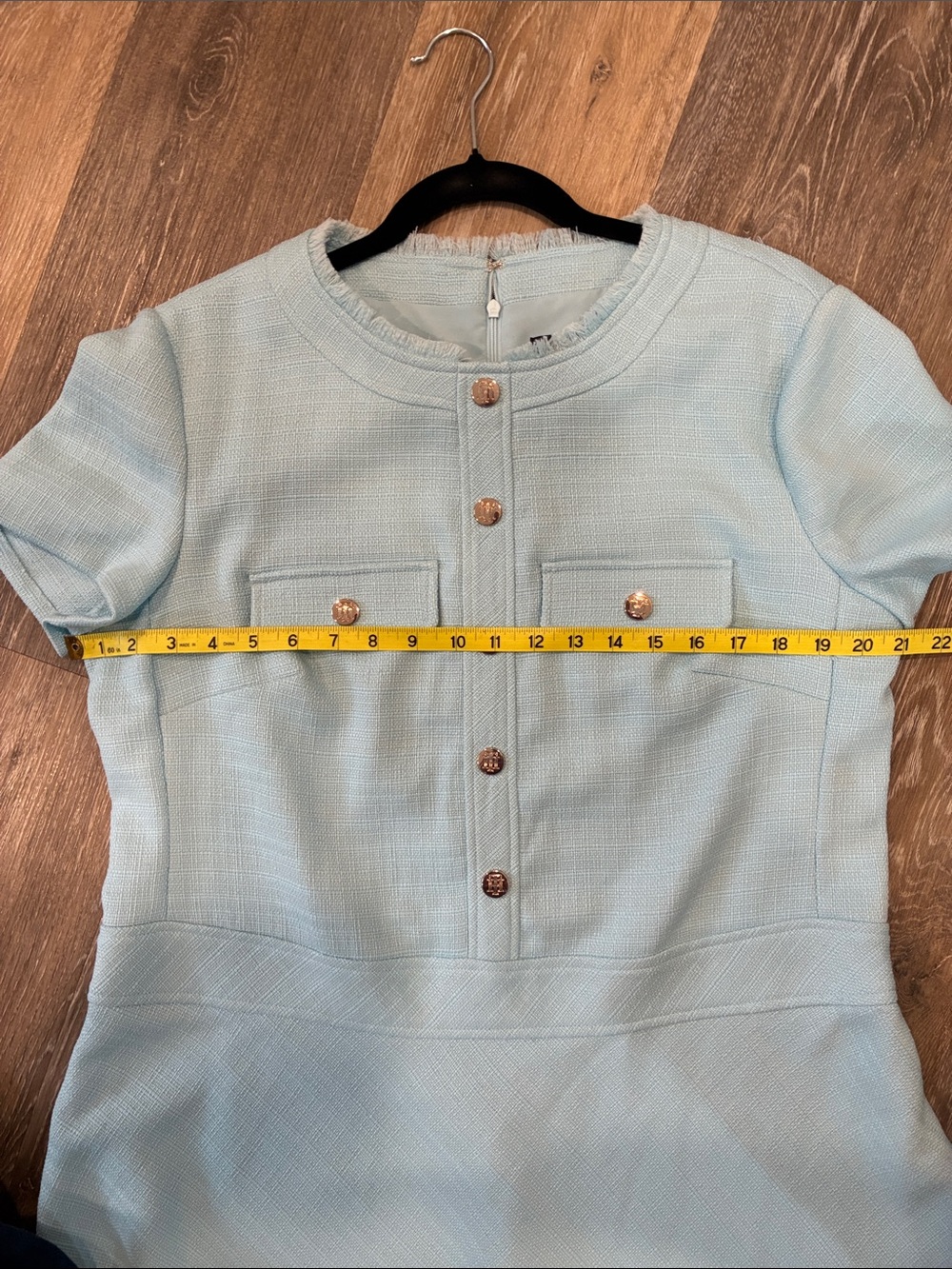 Tommy Hilfiger Powder Blue Short-Sleeve Button Midi Dress - Picture 5 of 8
